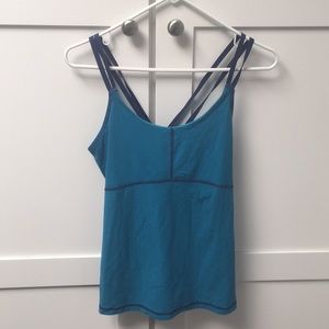 Lucy Navy/Aqua Tank Top